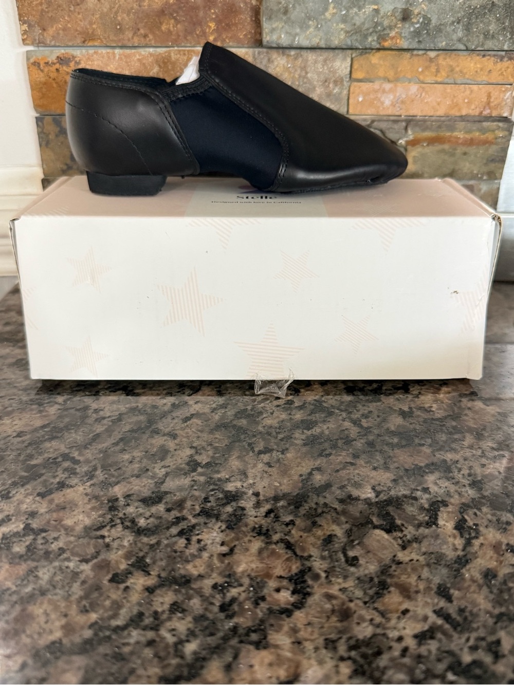 Kids Black Slip-On Jazz Shoes